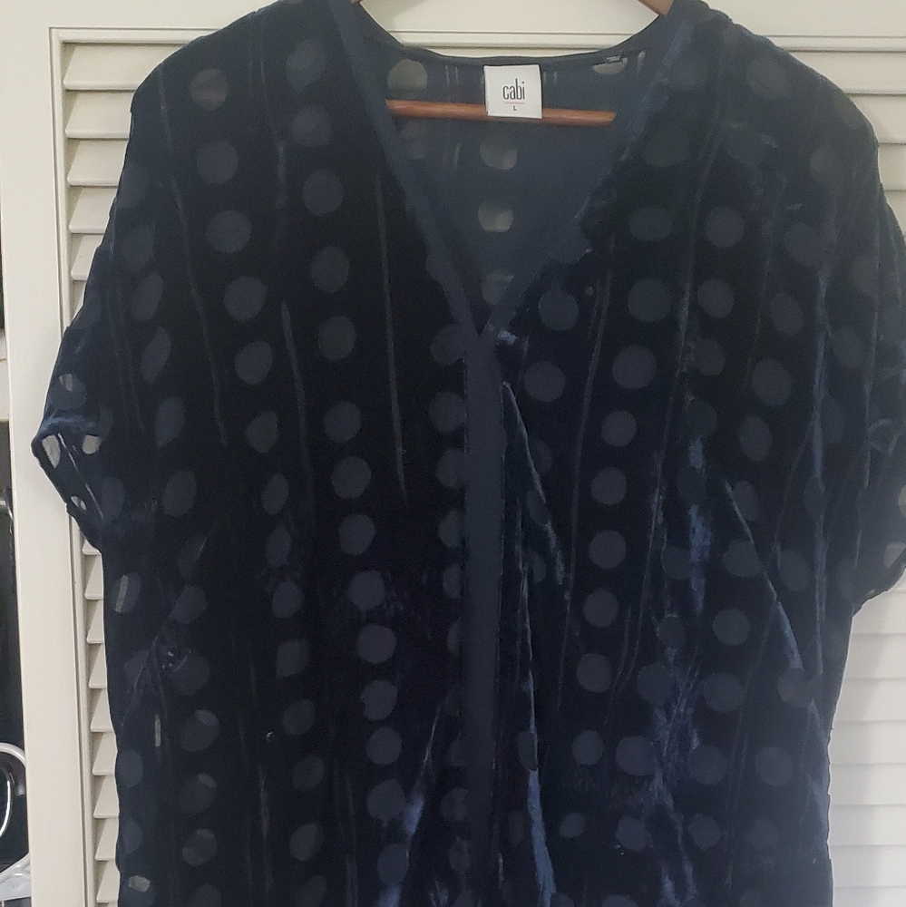 CABI Navy Burn Out Top